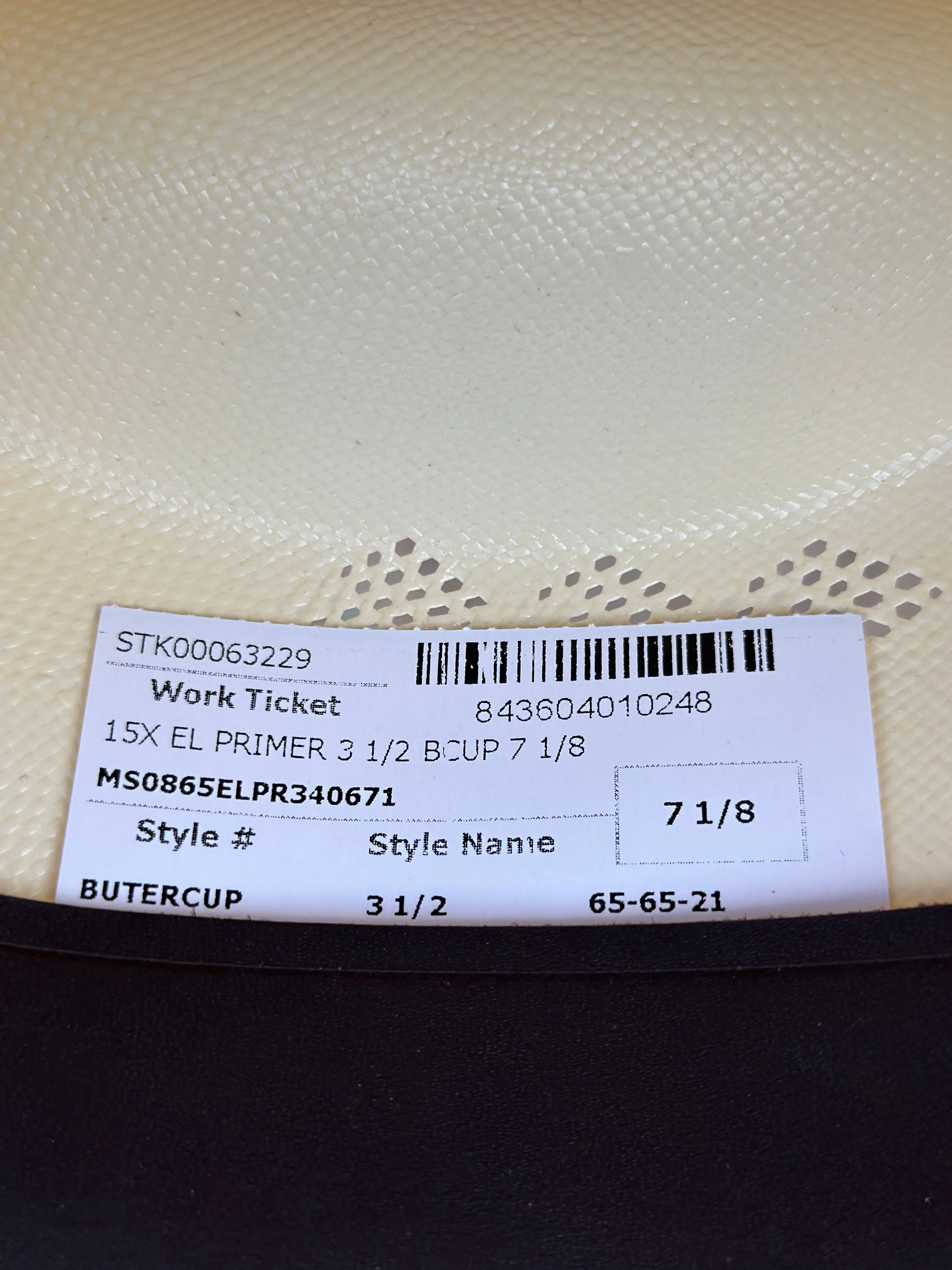 15X Larry Mahan El Primero Straw Hat 3 1/2" BRIM