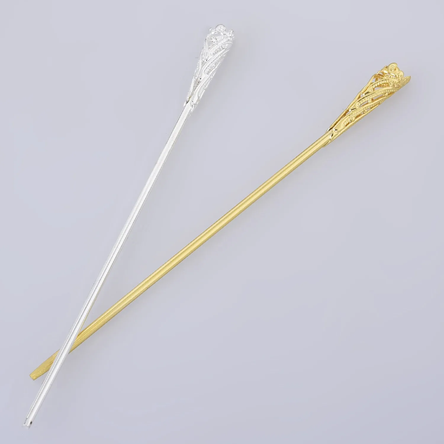 160*8*3mm Alloy Hairpin Hair Stick Hair Clip brass Flower Hair Findings Hair Accessories for Women Gift 5pcs 102663