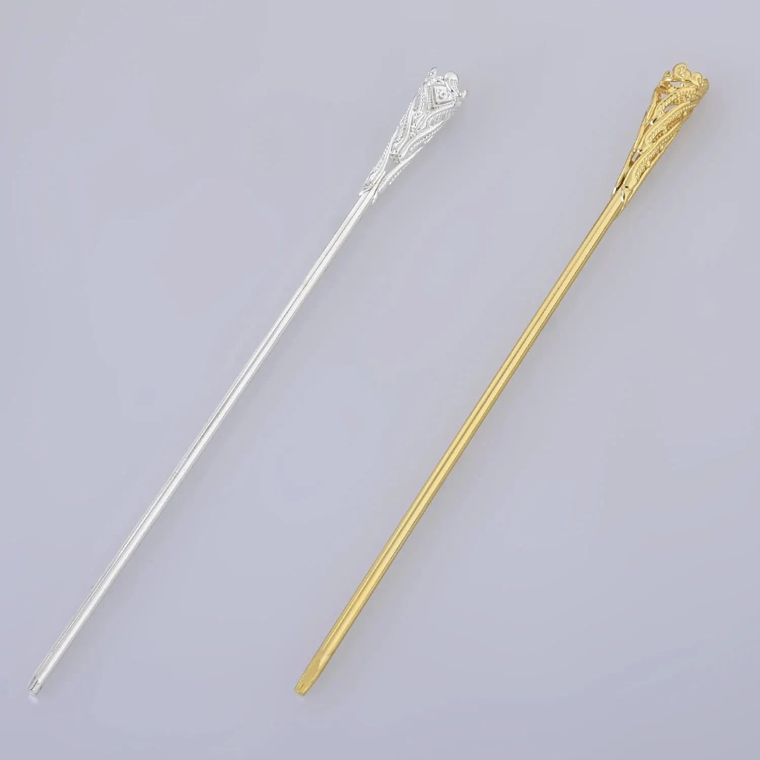 160*8*3mm Alloy Hairpin Hair Stick Hair Clip brass Flower Hair Findings Hair Accessories for Women Gift 5pcs 102663