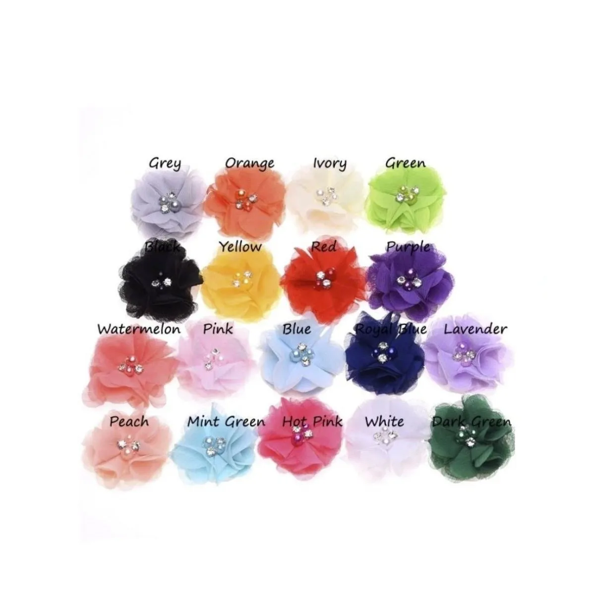 18pcs Artificial Fabric Flowers Hair Accessories Pearl Rhinestone DIY Flower Bouquet Flower Decorations