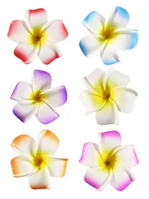 2.5" Hawaiian Hair Flower Clip Hair Barrettes for Women.Hair Buckle 4 Moana Luau Hawaiian Dresses for Women-6pc Hair Clips for Thin Hair,Hair Clips for Girls,Plumeria Hawaii Hair Accessories for Women