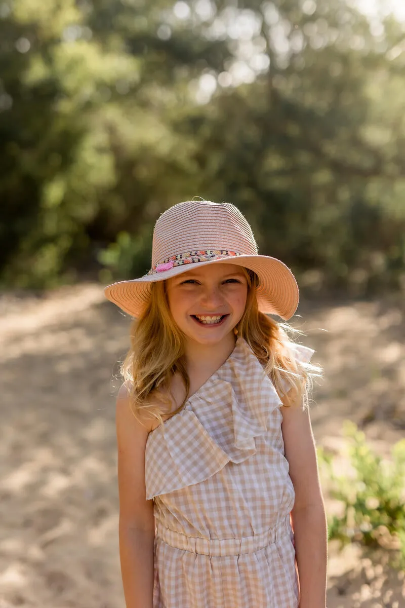 ACORN FOLKLORE WIDE BRIM HAT LT PINK