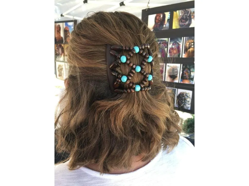 African Butterfly Chameleon Hair Comb - Beada Tube Clear 16