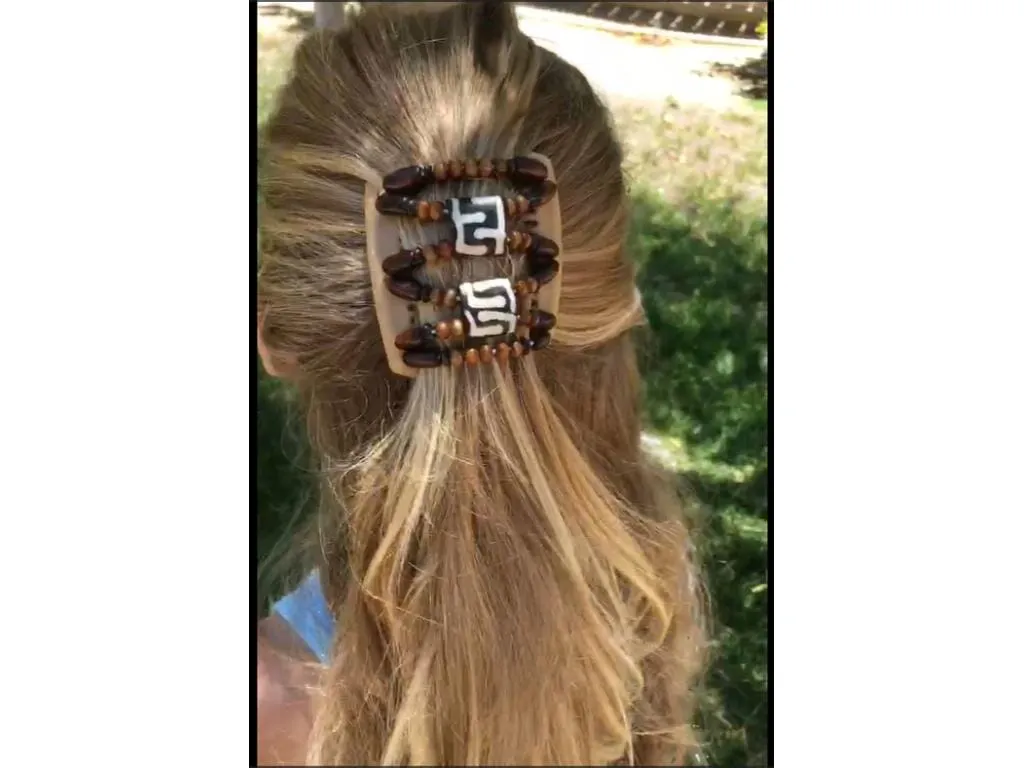 African Butterfly Chameleon Hair Comb - Beada Tube Clear 16