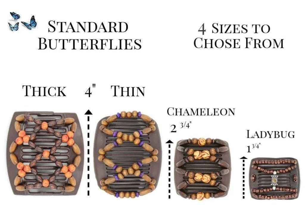 African Butterfly LadyBug Hair Comb - Gray 43