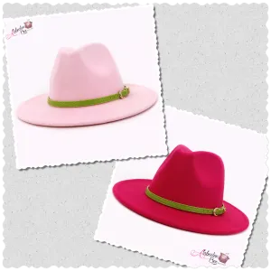 AHEAD Of Them ALL- Pink & Green Hats 💕💚 w/ Green Leather Belt Buckle