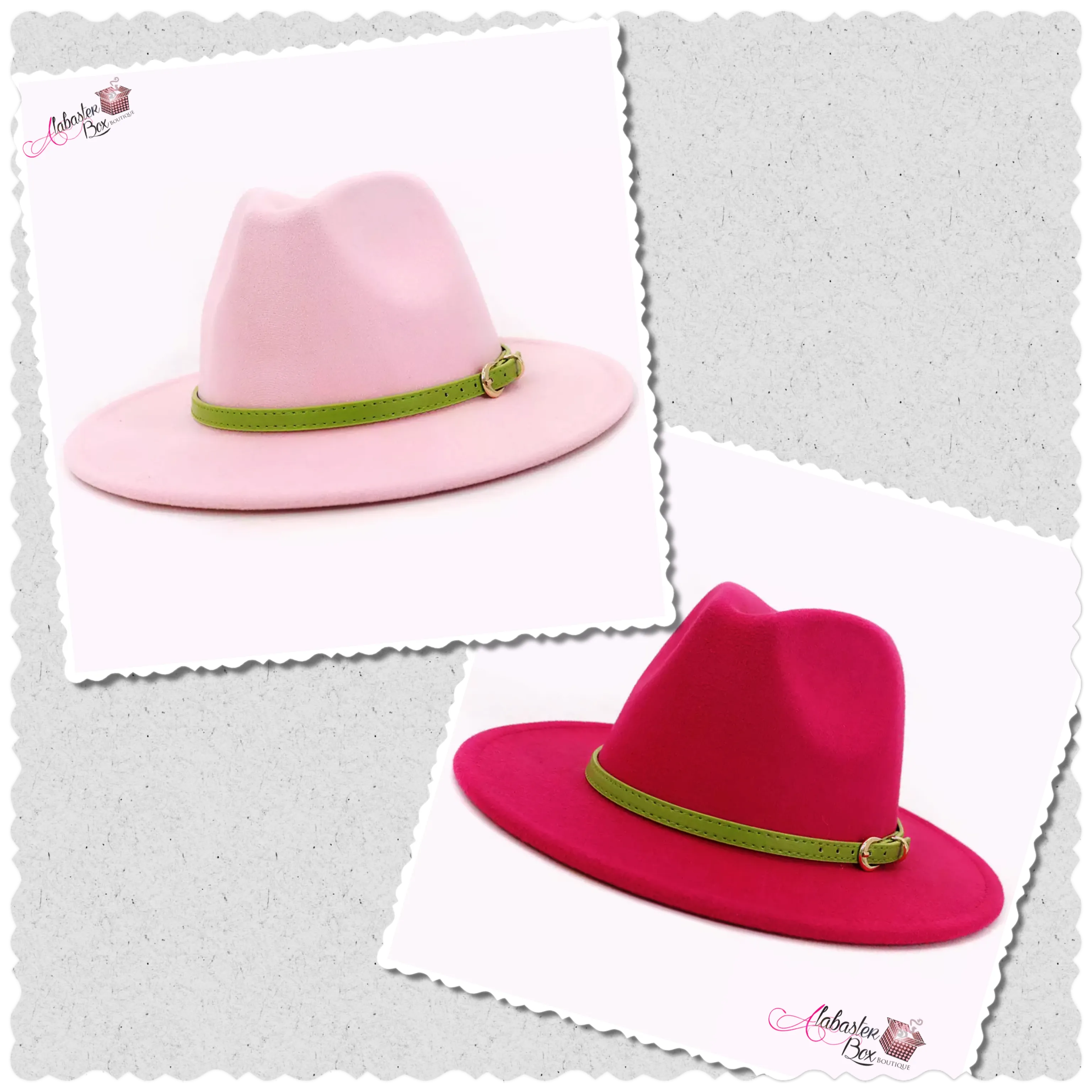 AHEAD Of Them ALL- Pink & Green Hats 💕💚 w/ Green Leather Belt Buckle