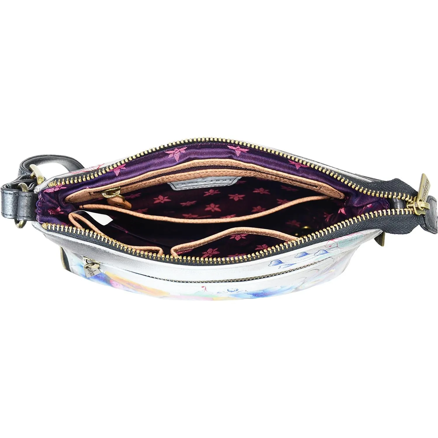 Anuschka Expandable Travel Crossbody Calaveras De Azucar Leather