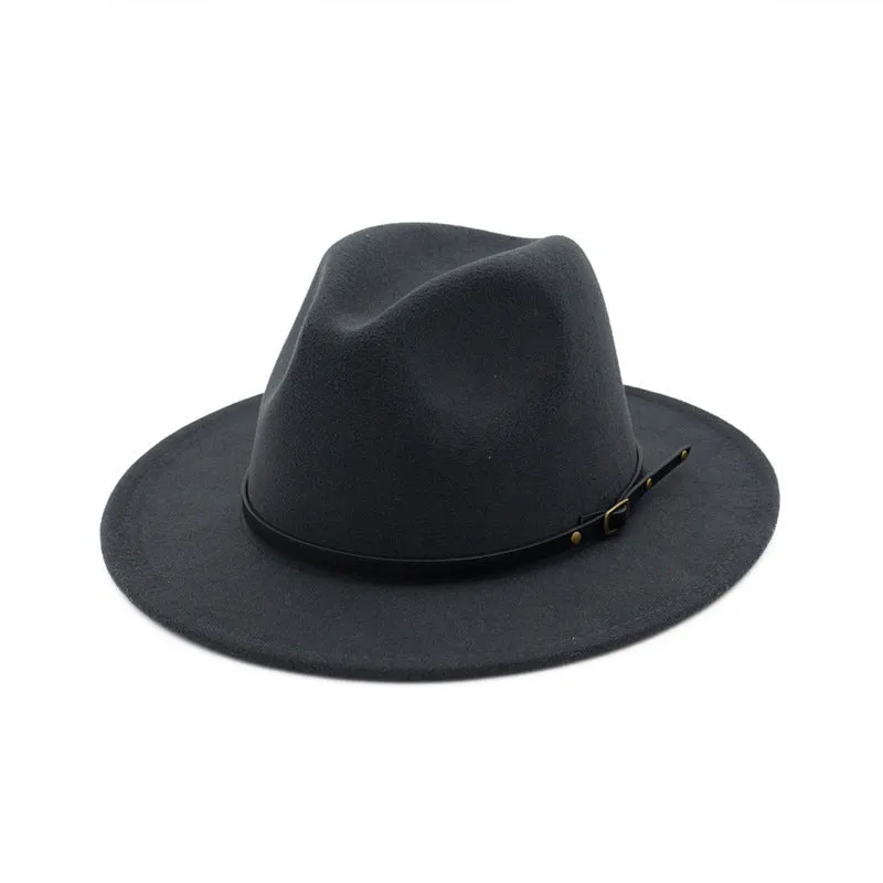 Autumn and Winter Wool Fedora Hat Fashion Women Wool Top Hat Black Hat Red Fedora Men Church Panama Sombrero Ha