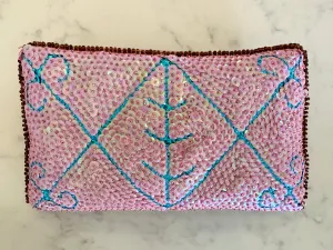 Ayizan Haitian Beaded Clutch - Pink, Turquoise