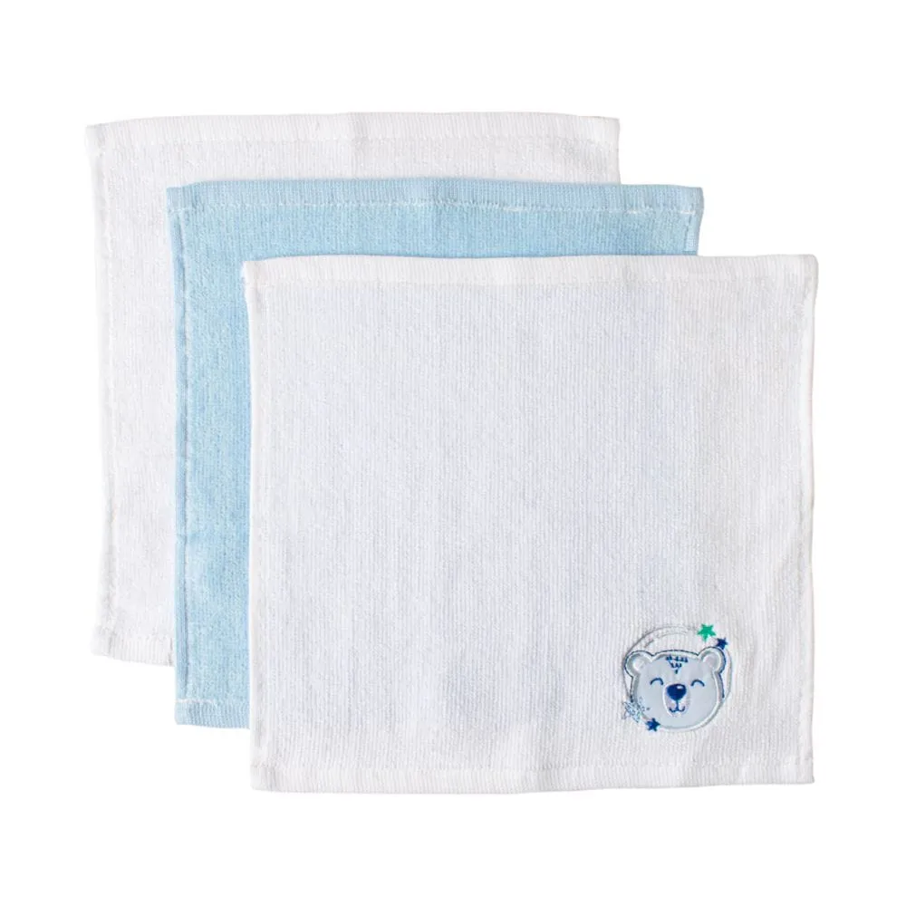 Baby 3 Pack Face Cloth Space Bear
