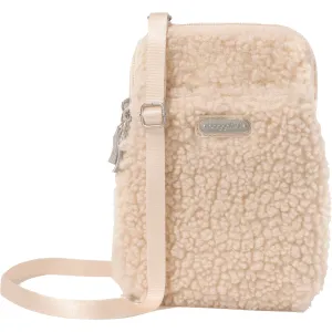 Baggallini Take Two RFID Bryant Crossbody Light Beige Faux Shearling
