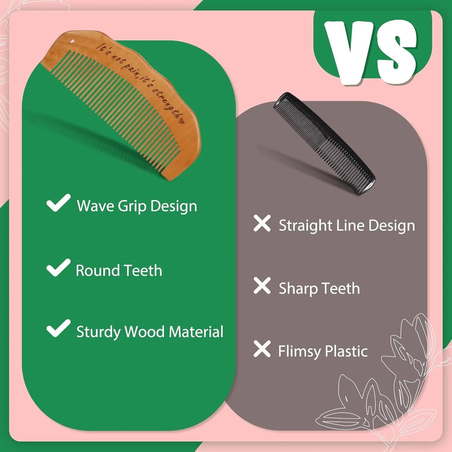 Birth Comb for Women Labor, Wooden Labor Comb Natural Labor and Delivery Essentials, Birthing Comb Labor Gifts for Pregnant Women, Wood Comb Baby Shower Gifts (Designed for Moms)