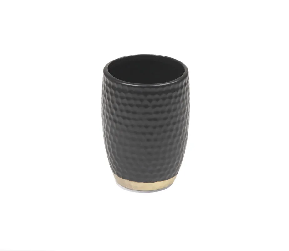 Black Gold Ribbon Crackle Tumbler