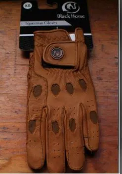 Black Horse Leather Gloves Tan
