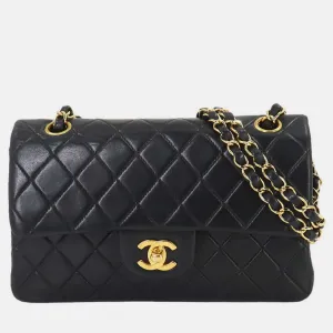 Black Leather Matelasse 23 Chain Shoulder Bag