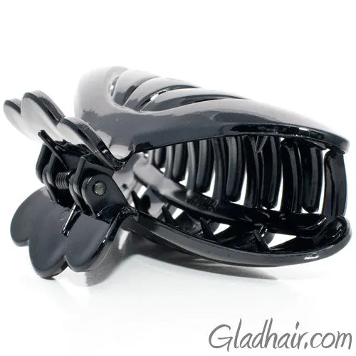 Black Medium Flower Style Curved Sided Plastic Claw