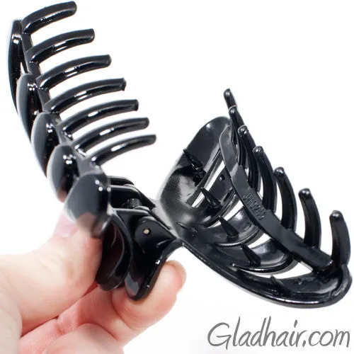 Black Medium Flower Style Curved Sided Plastic Claw