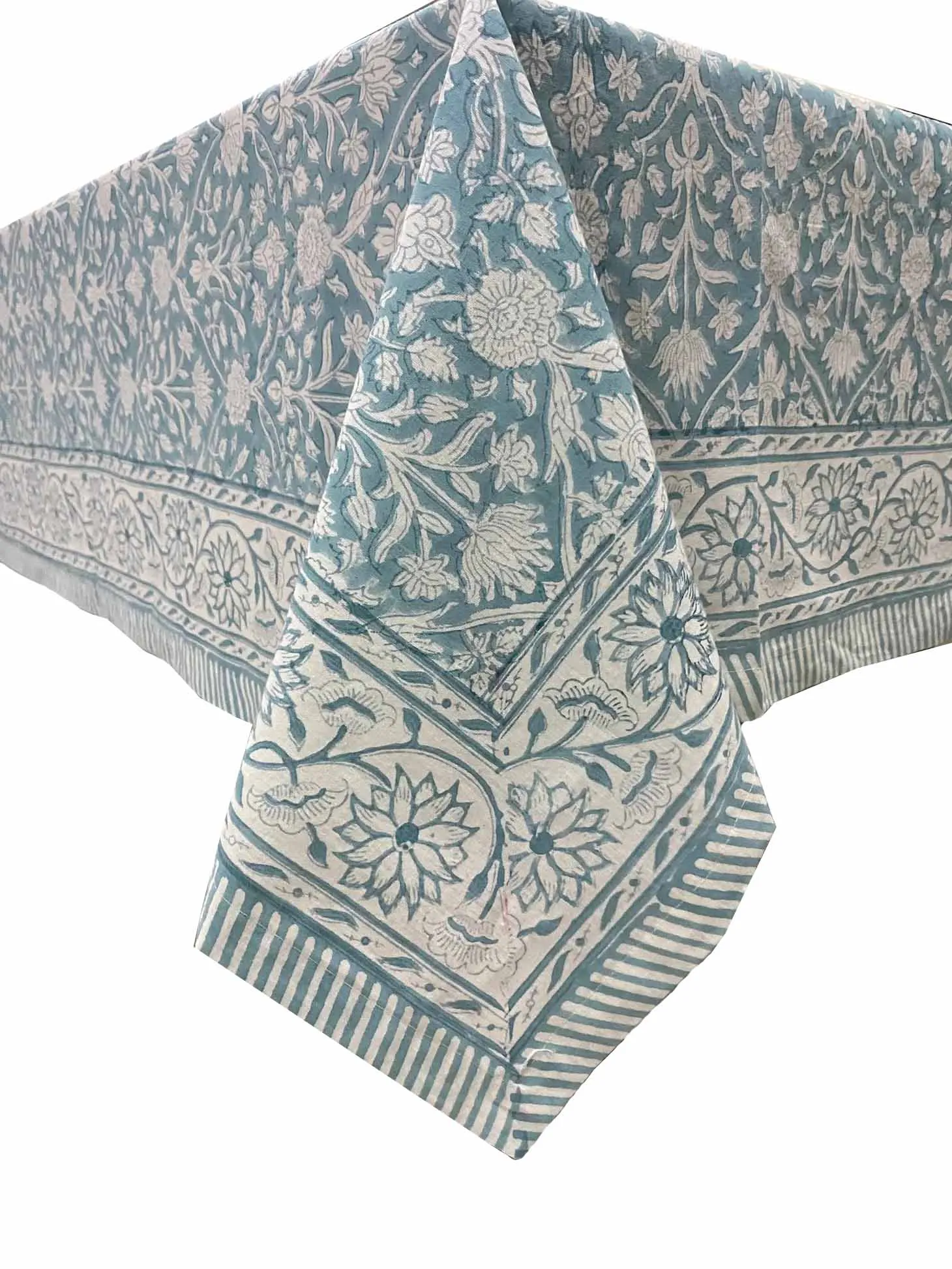 Block Print Table Cloth 60x90- Blue