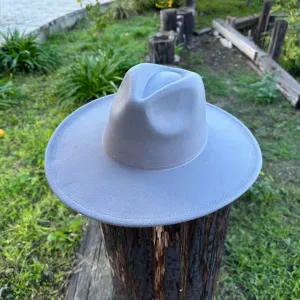 Blue Felt Fedora Pinch Brim