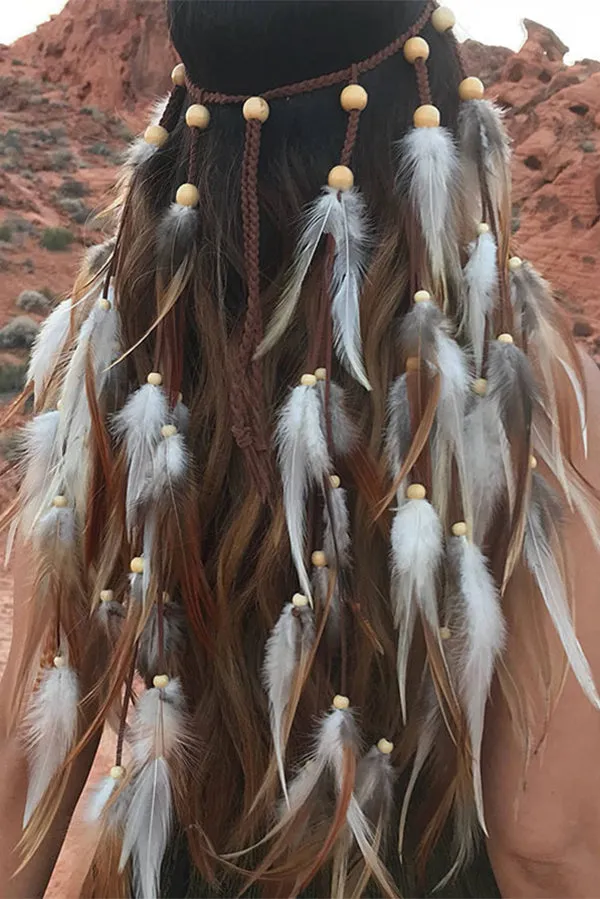 Bohemian Peacock Feather Headband