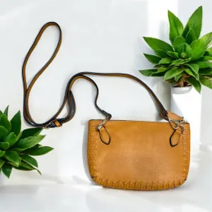 Bonnie Dual Compartment Whipstitch Crossbody in Pumpkin