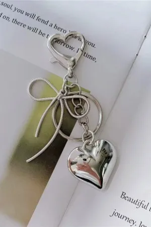 Bow & Heart Charm Bag Extension/Keychain