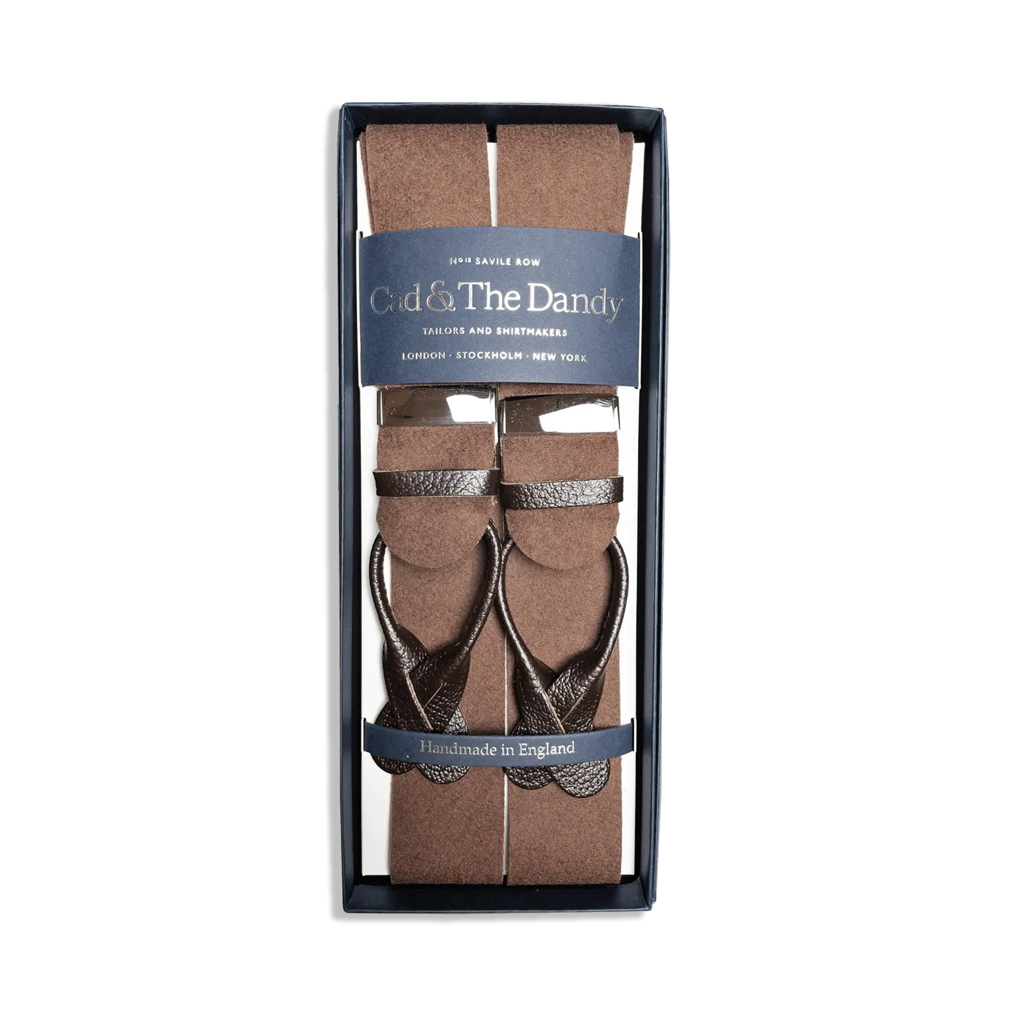 Braces in Brown Box Cloth