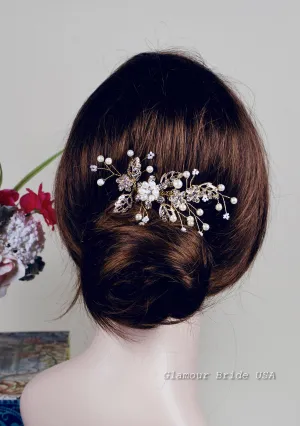 Bridal Hair Comb Gold Bridal Hair Piece Wedding  Hair Comb Gold  Bridal Hair Comb Wedding Hair Accessories Bridal Hair Accessories