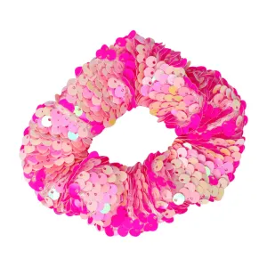 Bright Pink Sequin Hair Scrunchie