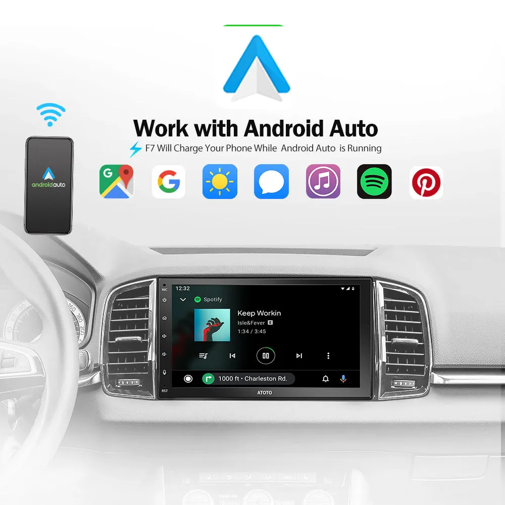 Car Stereo ATOTO F7 WE Wireless CarPlay & Android Auto Bluetooth Sensor Buttons