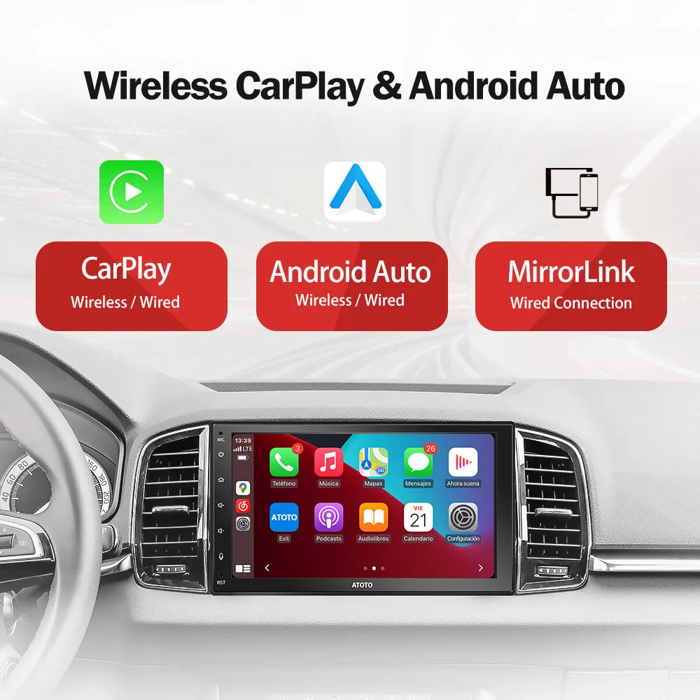 Car Stereo ATOTO F7 WE Wireless CarPlay & Android Auto Bluetooth Sensor Buttons