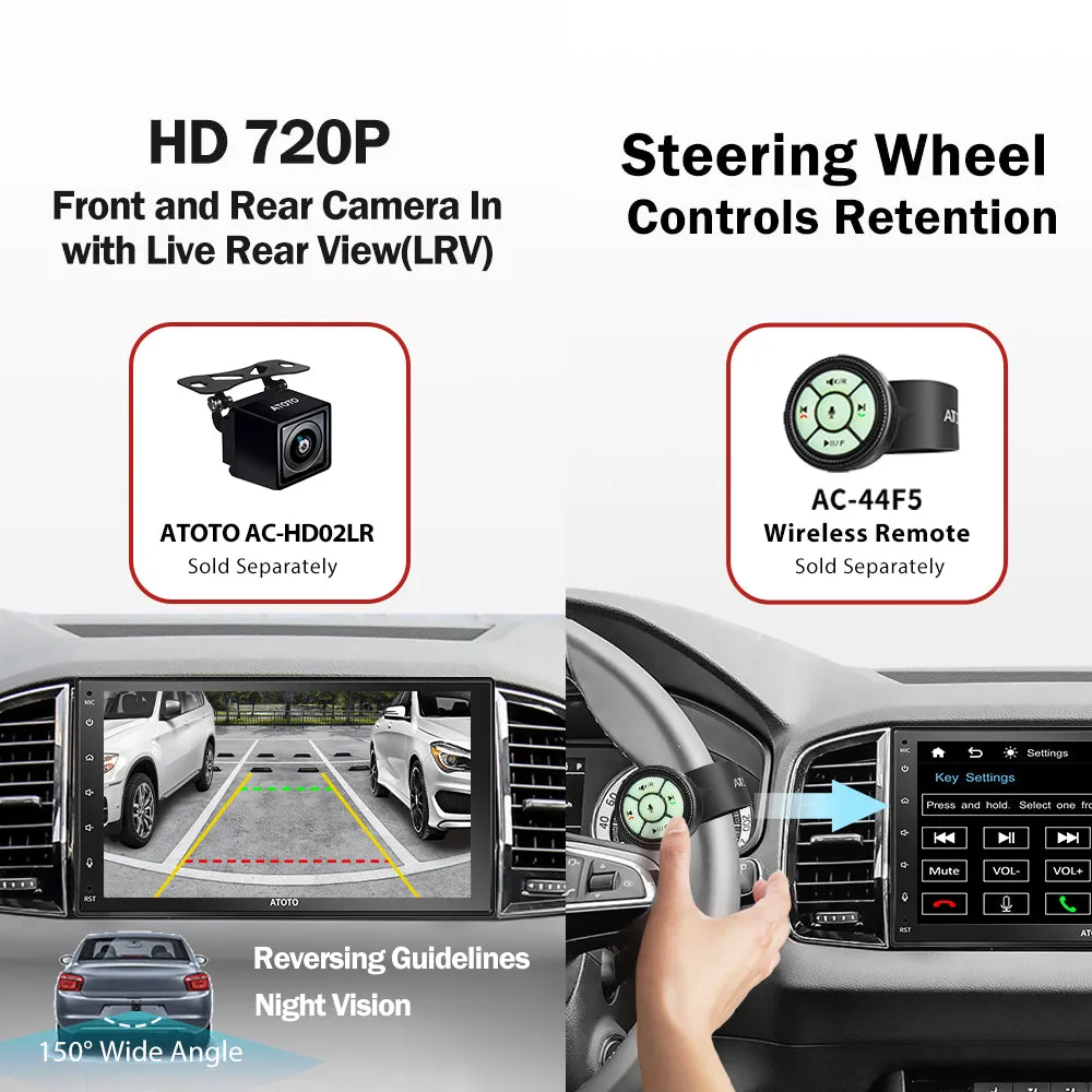 Car Stereo ATOTO F7 WE Wireless CarPlay & Android Auto Bluetooth Sensor Buttons