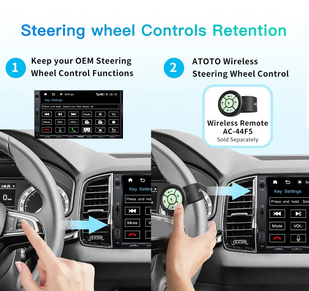 Car Stereo ATOTO F7 WE Wireless CarPlay & Android Auto Bluetooth With Buttons
