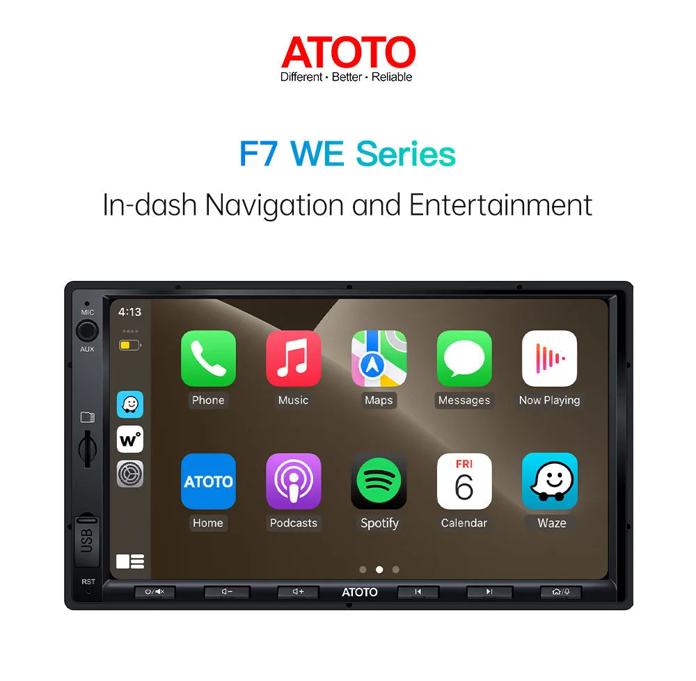 Car Stereo ATOTO F7 WE Wireless CarPlay & Android Auto Bluetooth With Buttons