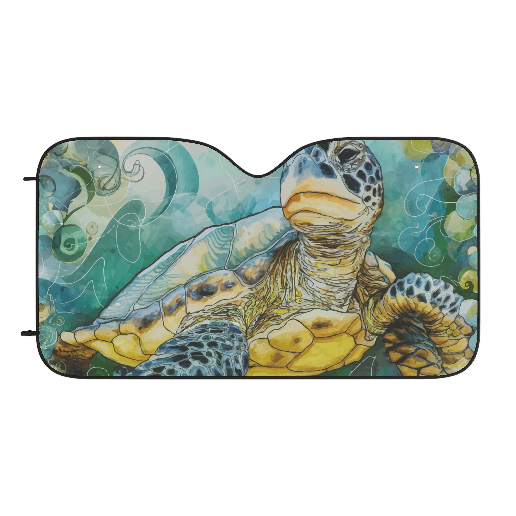 Car Sun Shades - Watercolor Sea Turtle