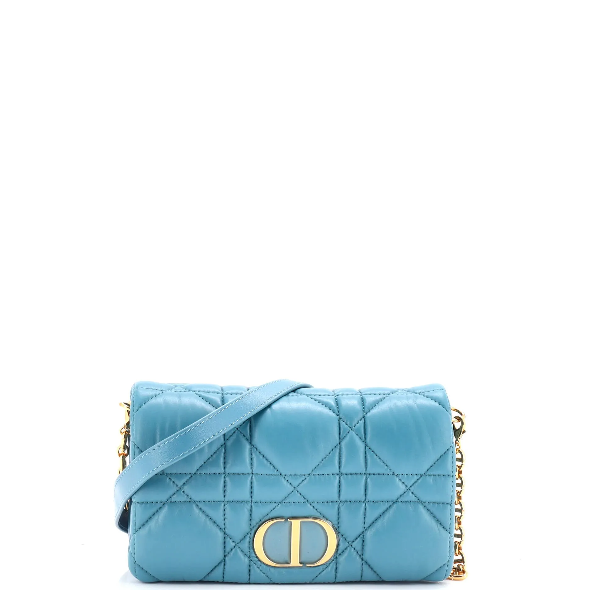 Caro Flap Pouch with Chain Macrocannage Quilt Calfskin Mini