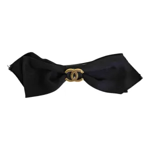Chanel cc black cloth hair accessories