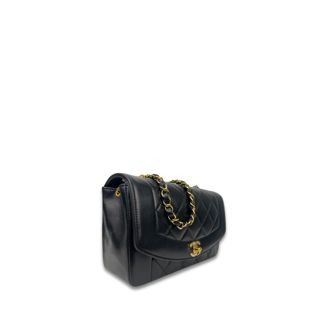 Chanel Small Black Lambskin Diana