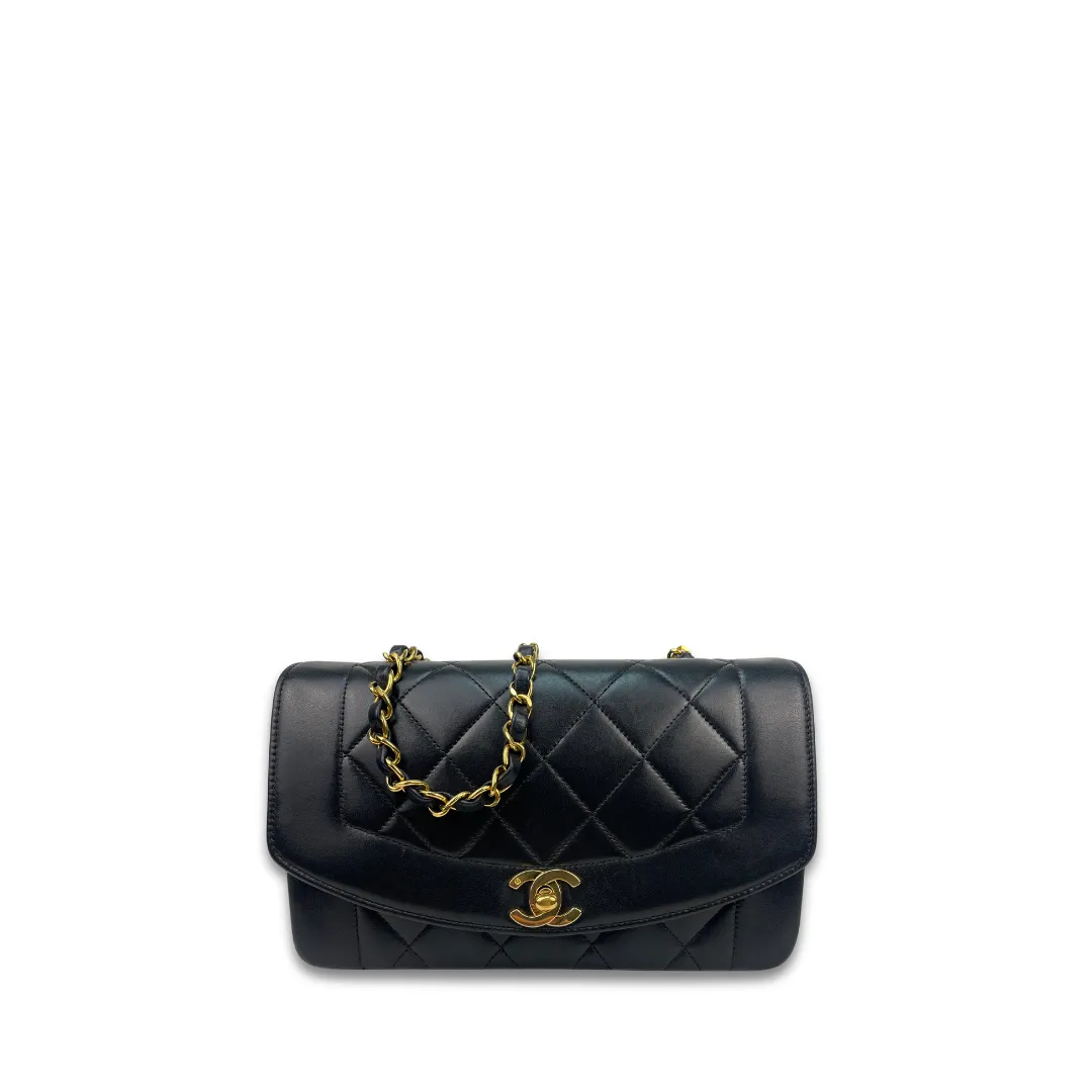 Chanel Small Black Lambskin Diana