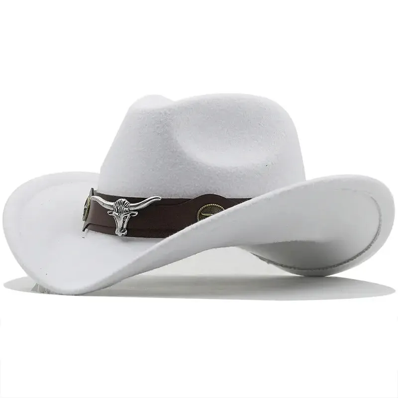 Chapéu de cowboy oeste chapéu de lã preta