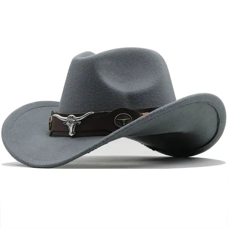 Chapéu de cowboy oeste chapéu de lã preta