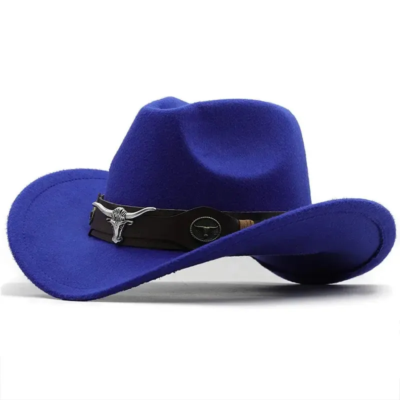 Chapéu de cowboy oeste chapéu de lã preta