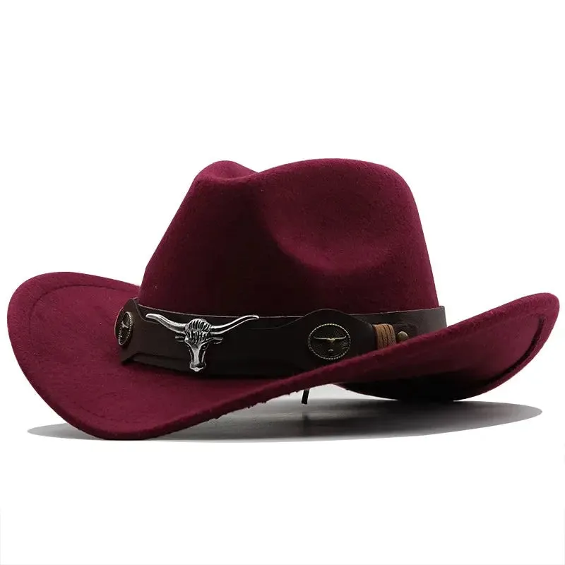 Chapéu de cowboy oeste chapéu de lã preta