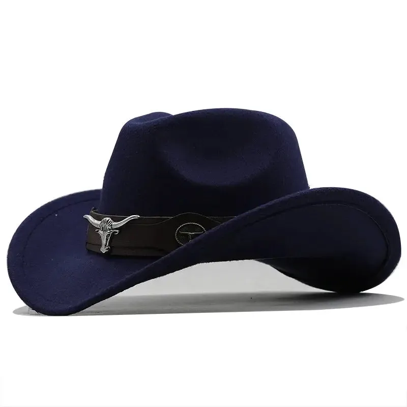 Chapéu de cowboy oeste chapéu de lã preta