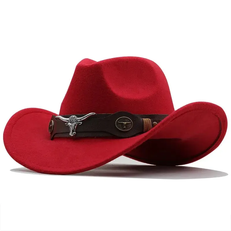 Chapéu de cowboy oeste chapéu de lã preta