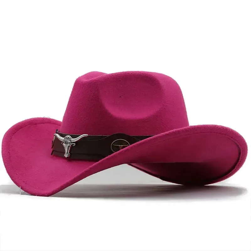 Chapéu de cowboy oeste chapéu de lã preta