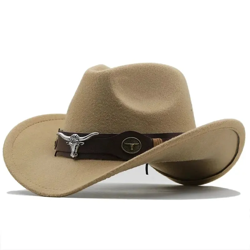 Chapéu de cowboy oeste chapéu de lã preta