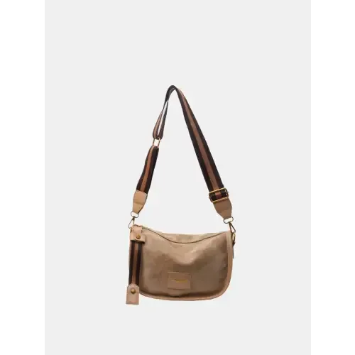 Chic Suede Adjustable Strap Shoulder Bag