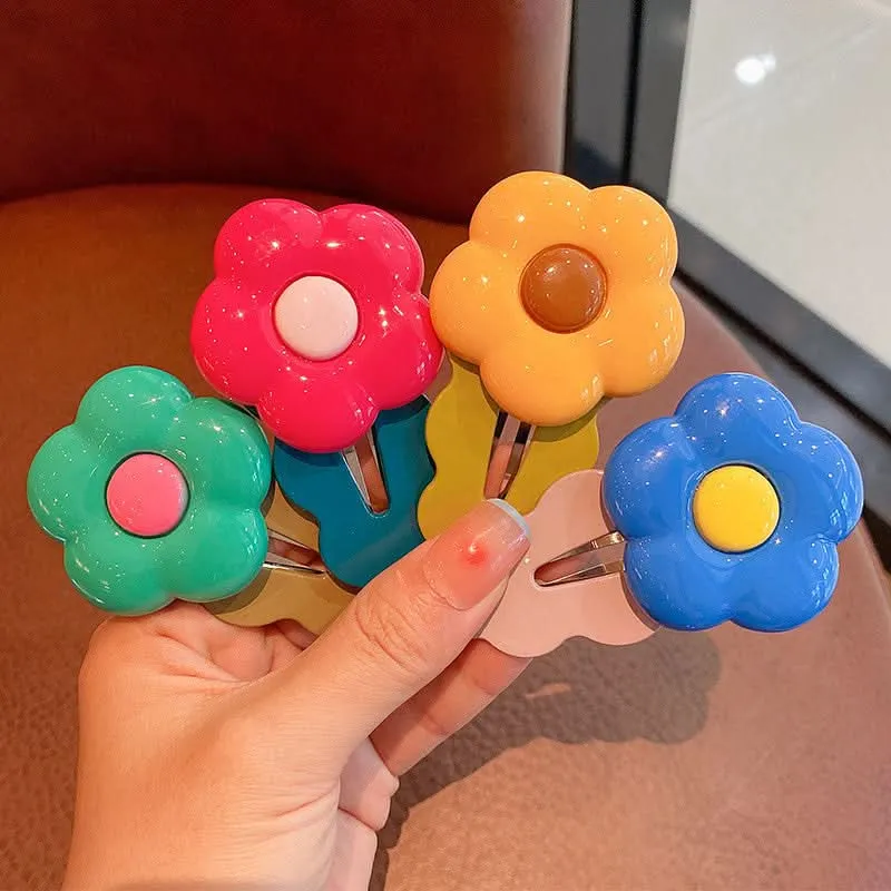 Colorful Resin Flower Hairpin for Women